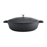 Black Shallow Cast Aluminium Casserole Dish, 5L