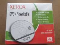Xerox DVD + Rewritable 4.7GB 10 pack Slim Jewel Case. Digital Quality.