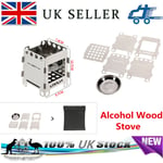 Outdoor Stainless Steel with Titanium Finish Folding Pocket Alcohol Wood Stove
