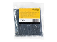 Startech.Com 4"(10Cm) Cable Ties, 1/16"(2Mm) Wide, 7/8"(22Mm) Bundle Diameter, 18Lb(8Kg) Tensile Strength, Nylon Self Locking Zip Ties With Curved Tip, 94V-2/Ul Listed, 100 Pack, Black - Nylon 66 Plastic - Taa (Cbmzt4b) - Kabelsamlare - 10.16 Cm - S
