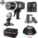 UK Godox AD600BM 600W HSS  Flash+X2TO For Olympus+PB-600+CB-09+120cm Softbox Kit