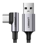 Ugreen USB - USB Type C vinklad kabel 1m 3A - Grå (50941)