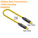 Geek-Câble de données USB C,7 en 1,8K à 60Hz,20Gbps,140W,charge rapide,cordons épissables,compatible avec iPhone 15,ordinateur portable Macbook,ensemble de bricolage - Type 2m CM to CM
