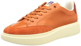 BOSS Womens Amber Low-Cut-C-RA Suede-Trimmed Trainers in Italian Leather Size 7