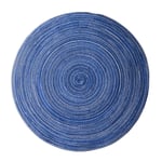 NICEJW 1Pc Round Cotton Placemat - Heat Insulation Anti-Slip Washable Coasters Set Table Mats for Mug/Dish/Pan Blue 30cm