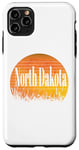 Coque pour iPhone 11 Pro Max Le Dakota du Nord vous appelle I Must Go Funny Midwest Sunset Field