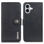 KHAZNEH iPhone 16 Fodral Läder Svart