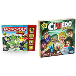 Monopoly Junior Game, Monopoly Board Game & Hasbro Gaming Clue Junior Board Game for Kids Ages 5 and Up, Case of the Broken Toy, Classic Mystery Game for 2-6 Players,4.13 x 26.67 x 26.67 cm