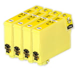 4 Yellow XL Ink Cartridges for Epson WorkForce WF-2830DWF & WF-2845DWF