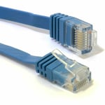 30cm FLAT CAT6 Ethernet LAN Patch Cable Low Profile GIGABIT RJ45 0.3m BLUE