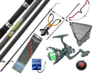 Starter Fishing Tackle Set Kit Hunter Pro Rod Reel Tackle Net Catapult Rod Rest