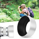 Portable Lens Hood - Plastic Lens Hood Shade - Camera Photography Lens Hood Mount - for Olympus M.ZUIKO 45mm f1.8(Silver)