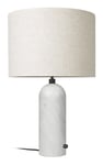 Gravity Table Lamp Large - White Marble/Canvas Shade