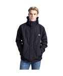 Trespass Mens Edwardsii Hooded Waterproof Breathable Jacket Coat - Black Polyamide Taslan PU Coating - Size 2XS