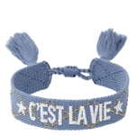 DARK Woven Friendship Bracelet C'est La Vie Light Blue With Gold