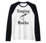 Singing Rocks, Singer Vocalist Rock Musician Goth Raglan Baseball Tee