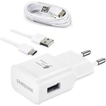 Chargeur Rapide Samsung + cable Type-C 1.50m Blanc Galaxy S8