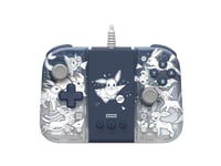 Hori Split Pad Compact Eevee Evolutions, Spelplatta, Nintendo Switch, D-Pad, Turbo-Knapp, Kabel, Blå, Vit, Kabel