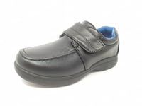 Carcassi Boys Black Touch Fastening School Shoes, Kids/Childrens Hard Wearing Formal Loafers, Size 10-6 (10 UK Child)