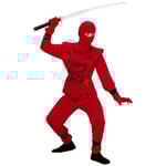 Widmann 74537 Costume et Masque de Ninja pour Enfant Rouge