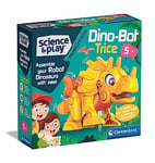 Clementoni 75074 Science & Play Dino Bot Triceratops, Educational and Scientific, Building Set, Gift for Kids Age 8, STEM, Dinosaur Toys Robot, Made in Italy, Orange