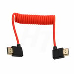 Cable HDMI 2.1 4K 120fps 8K 60fps pour ATOMOS Ninja V Sony A7siii Canon C300 C500 Ronin RS2 Moniteur Cam¿¿ra Angle Droite Gauche Type A Tress¿¿ ¿¿ droite, rouge Coiled 30cm