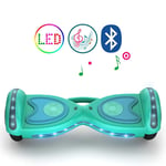 QINGMM Hoverboard,Self Balancing Car with LED Flash Lights Wheels And Bluetooth Speaker,Smartphone Control Electric Scooters,for Kids Adult,emerald green