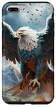 iPhone 7 Plus/8 Plus Blue white bald eagle phoenix bird flying fire snow mountain Case