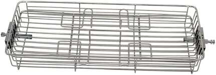 Roast Basket,Grilled Cage Oven Stainless Steel 360°Rotary Rotisserie Basket Grilling Basket Tool for Nuts Baking Roast Fish Vegetable Food Meat,26.6X12.1X4.7cm