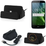 Docking Station for ACER Liquid Zest Plus black charger Micro USB Dock Cable