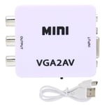 Mini VGA till AV 1080P HD Videokonverter Adapter 165MHz med Datakabel för TV PC