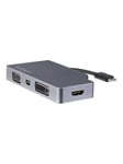 StarTech.com USB-C MultiPort Video Adapter - 4-in-1 A/V Adapter - 4K 60Hz - external video adapter - space Harmaa