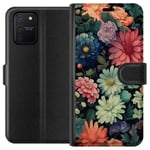 Samsung Galaxy S10 Lite Svart Plånboksfodral Färglada blommor