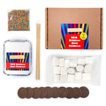 BBQ Chocolate and Marshmallow Kits, Contains 4 Servings, Luxury Milk Chocolate, Soft Marshmallow, Wooden Sticks and a Melting Tray. Perfect Chocolate Fondue Over a Camp fire, BBQ or Braai