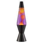 LAVA® - Lampe 2323, cire jaune, liquide violet, socle et capuchon noirs, lampe à mouvement de marque d'origine de 14,5 pouces