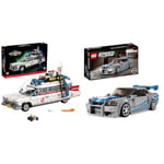 LEGO 10274 Icons Ghostbusters ECTO-1 Car Kit, Large Set for Adults & 76917 Speed Champions 2 Fast 2 Furious Nissan Skyline GT-R (R34) Race Car Toy Model Building