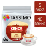 Tassimo Coffee Pods Kenco Flat White 5 x 8 Drinks (Total 40 Drinks)