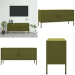 Tv-bänk olivgrön 105x35x50 cm stål - TV-skåp - Hifi -skåp - Home & Living