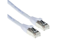 ACT White 15 meter LSZH SFTP CAT6A patch cable snagless with RJ45 connectors