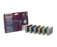 Genuine Epson T0807 Multipack Ink Cartridges Hummingbird for Stylus Photo PX650