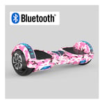 Hoverboard Self Balancing Hoverboard For Kids And Adults，Connect Bluetooth to play music，Can Load 130KG, Maximum Speed 15KM/H, Maximum Mileage About 30KM，6.5-inch tire diameter (Color : Pink)