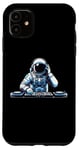 Coque pour iPhone 11 Astronaute Outer DJ Electronic Beats of House Funny Space