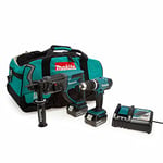 Makita DLX2025T 18V Li-ion LXT 2 Piece Kit comprising DHR202Z and DHP453Z Complete with 2 x 5.0 Ah Batteries and Charger Supplied in a LXT Heavy Duty Tool Bag Blue/Black