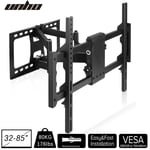 Thin Pull Out Twin Arm TV Wall Mount Bracket Samsung 50 55 60 65 75 80 85 Inch