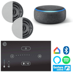 Systemline E50 Two Speaker Bluetooth Music System with Echo Dot (Amazon Alexa)