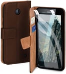 MoEx Premium 360° Protection Set compatible with Nokia Lumia 630/635 | Phone full security [Case + Foil] Cover both sides with smartphone case and film, Dark brown