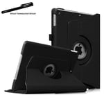 Toproduits Housse Etui Noir pour Apple iPad 9.7 Pouces/Air 2017 2018 Coque avec Support Rotatif 360° avec Stylet (Housse)