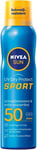 NIVEA Sun UV Dry Protect Sport Sun Spray SPF 50 (200 ml), 100% Transparent and 