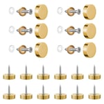 20 st 14 mm spegelskruvar, borstade skruvlock i rostfritt stål med dekorativt lock för speglar, bord, badplattor, skåp, glaspaneler (guld)