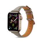 Apple Watch 41mm Series 8 Smalt armband i äkta läder, grå